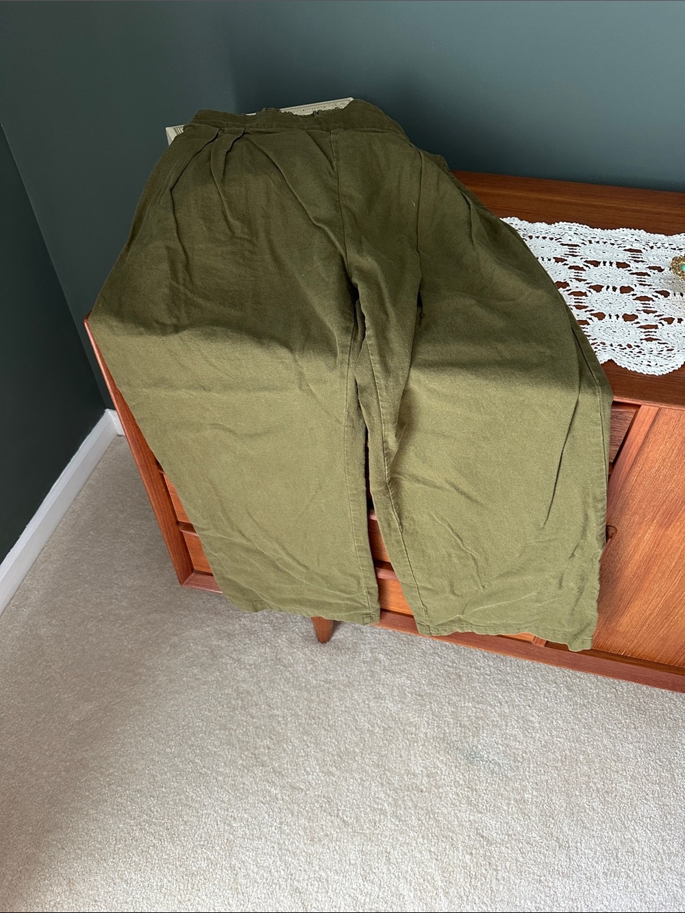 Vigoss Olive Green Wide Leg Pants